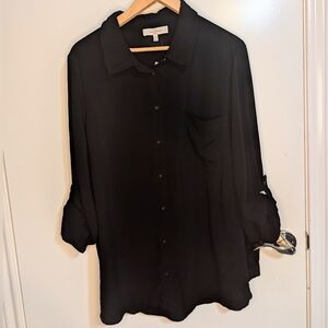 Women's Black Button-Up Shirt